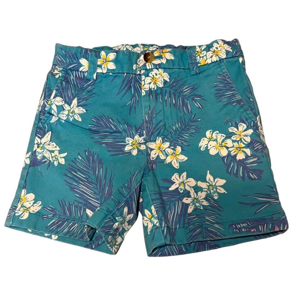 Vineyard Vines Chino Breaker Shorts Floral Tropical Print Pockets Boy's Size 4T